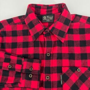 Vermont Flannel Co Red Black Buffalo Plaid Button Down Shirt Mens Large USA Made